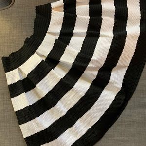Express black and white striped pleated skirt.